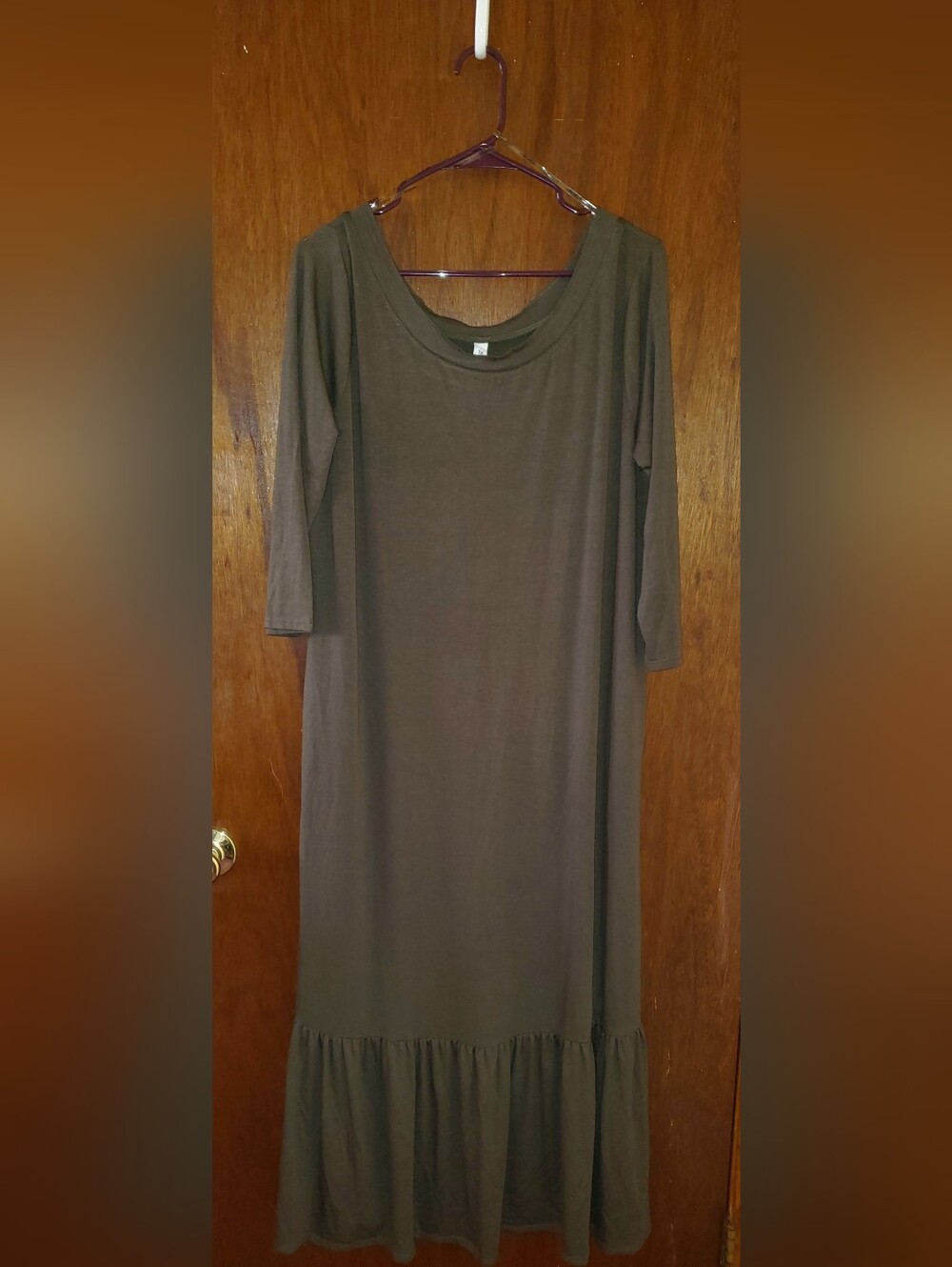 NWOT Zenana Outfitters Scoop Neck Long Sleeve Maxi Dress Sz Xl